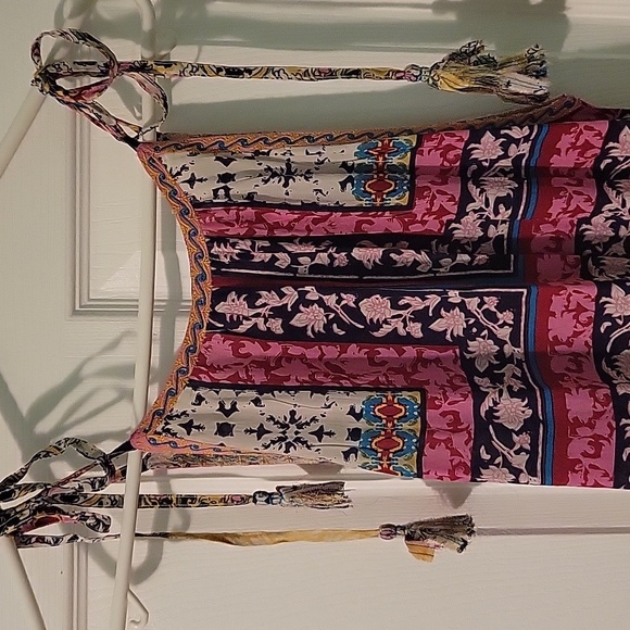 New LOVE KYLA High-low boho  Embroidered Print sleeveless Dress anthropologie - Picture 2 of 4